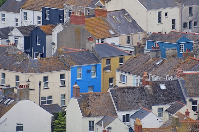 colourful houses in the UK